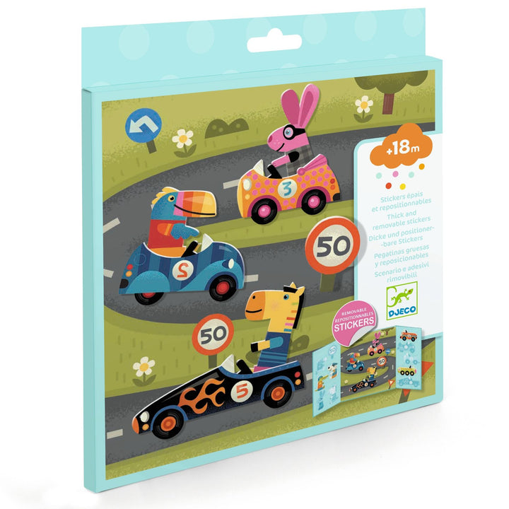 Djeco | Herbruikbare Stickers | Cars | Auto’s | +18 maanden - Kleine Eland