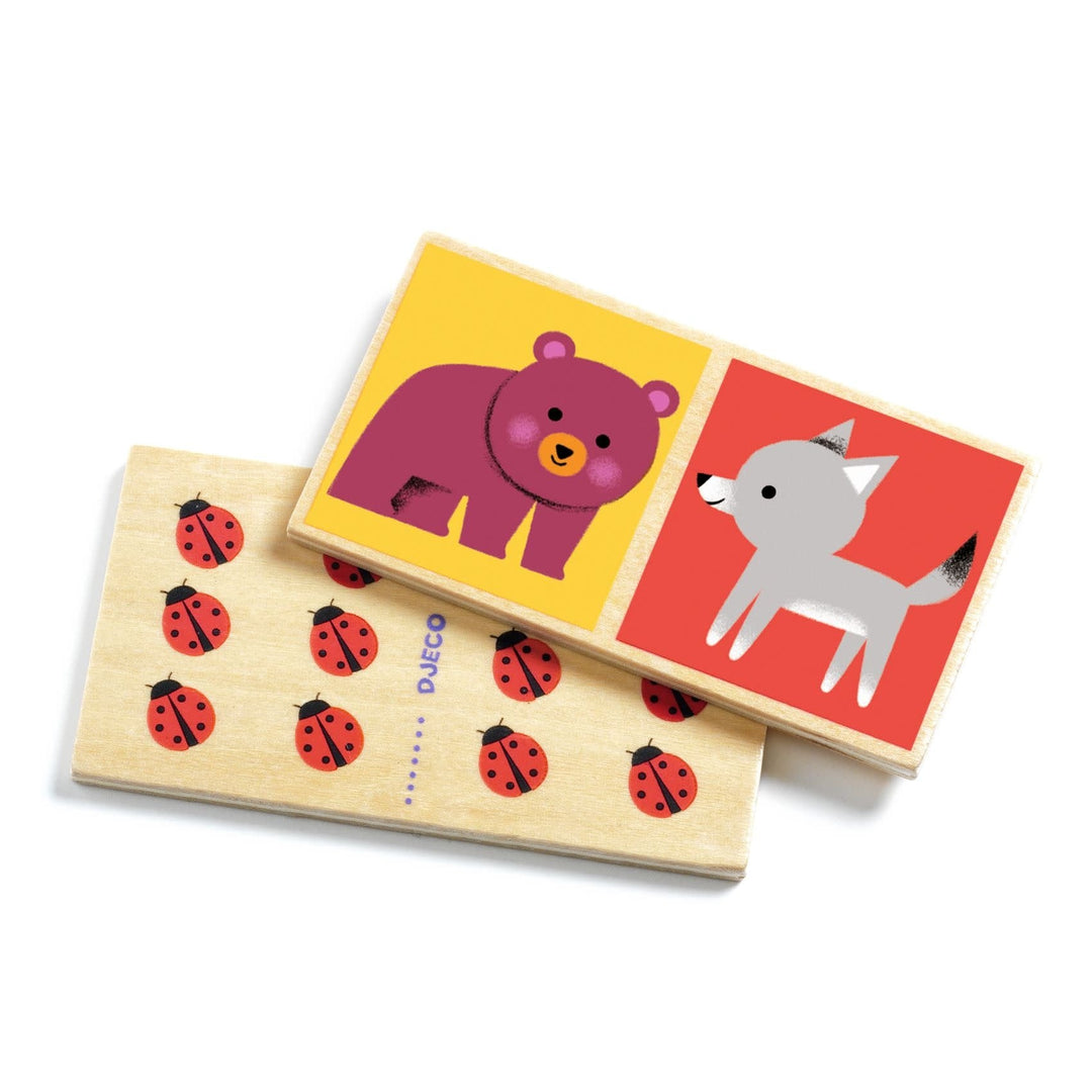 Djeco | Houten Domino | Animals | 28 delig | 2+ - Kleine Eland