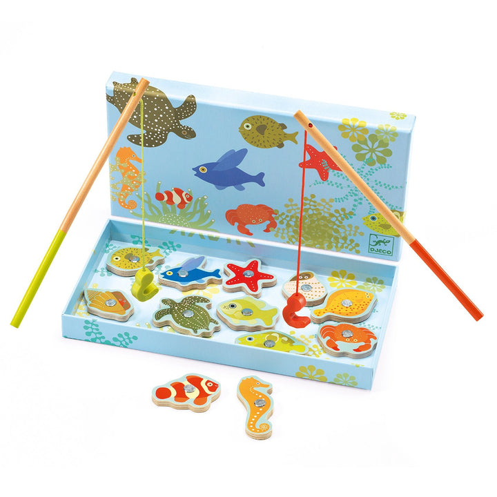 Djeco | Houten Hengelspel | Magnetisch | Fishing Tropic | 2+ - Kleine Eland