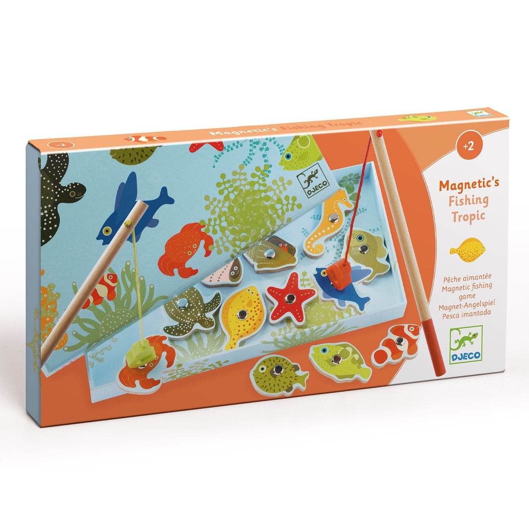 Djeco | Houten Hengelspel | Magnetisch | Fishing Tropic | 2+ - Kleine Eland
