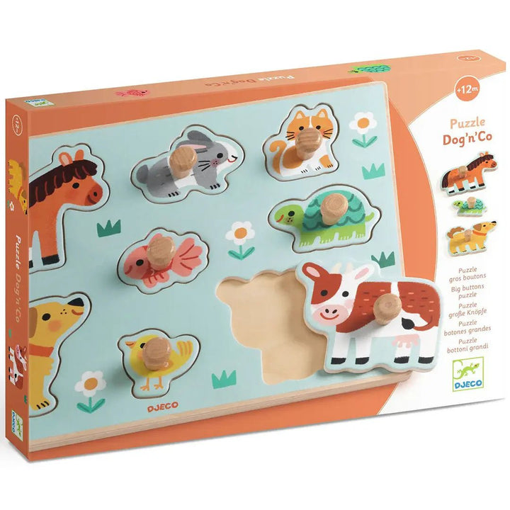 Djeco | Houten Knoppuzzel | Dog&