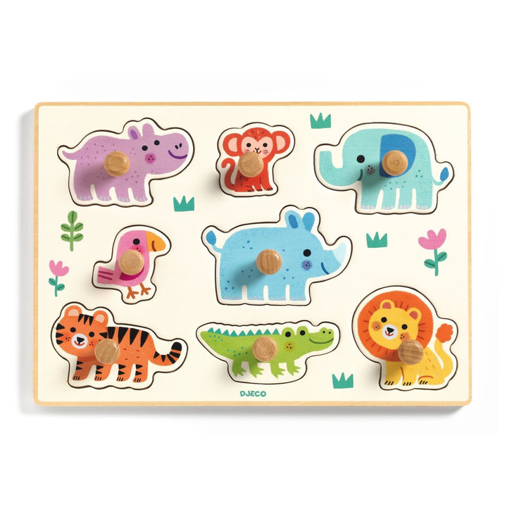 Djeco | Houten Knoppuzzel | Hippo&