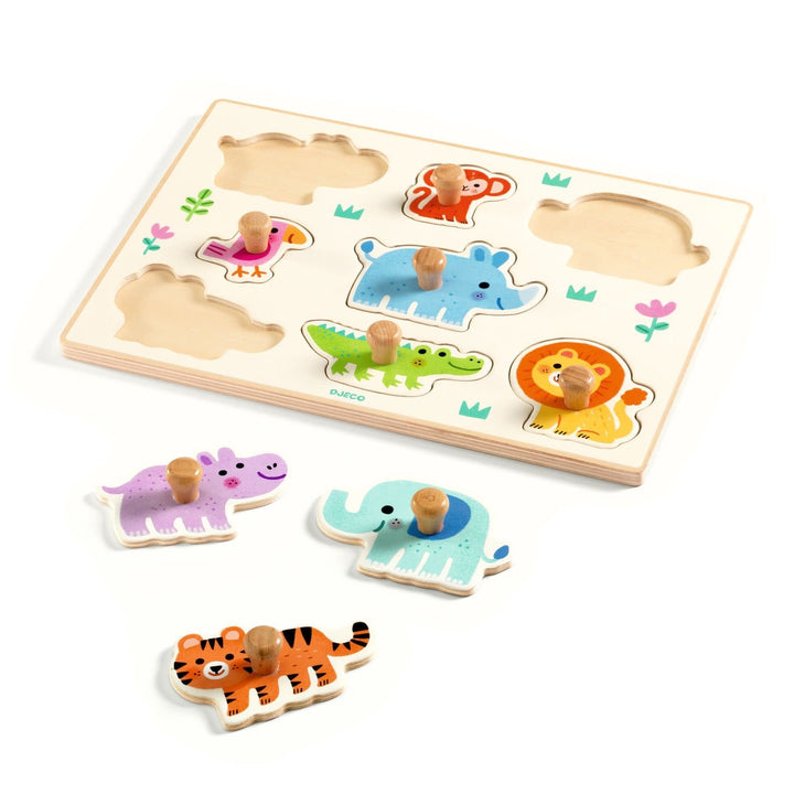 Djeco | Houten Knoppuzzel | Hippo&