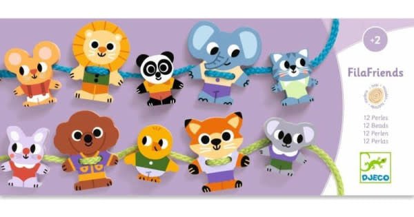 Djeco | Houten Kralen | Filabirdy | 12 st | 2+ - Kleine Eland