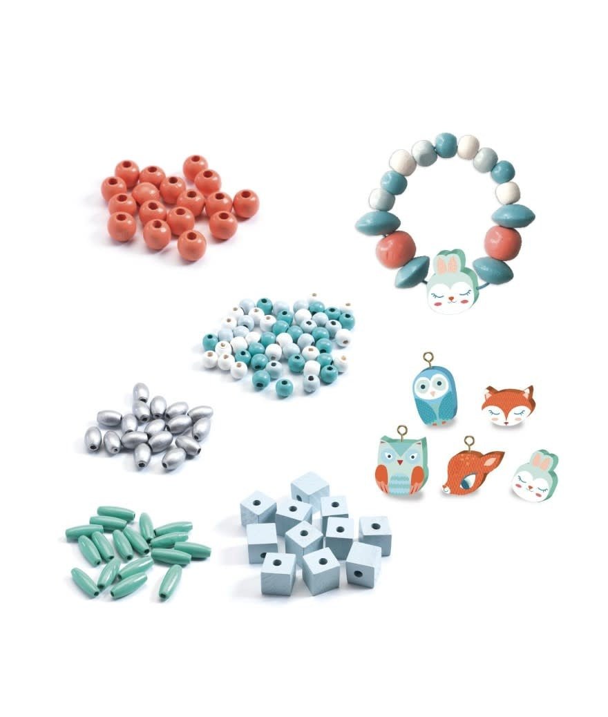 Djeco | Houten Kralen | Kleine Dieren | 450 stuks | 4 - 8 jaar - Kleine Eland