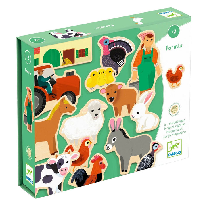 Djeco | Houten Magneten | Farm | Fermix | 24 delig | 2+ - Kleine Eland