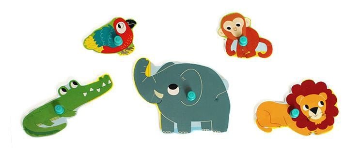 Djeco | Houten Puzzel met Geluid | Wooden Sound Puzzle | Baobab | 1+ - Kleine Eland