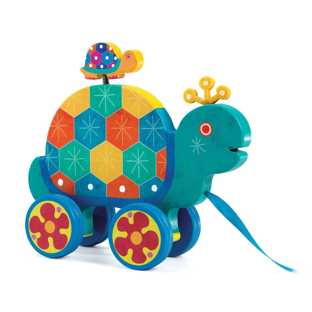 Djeco | Houten Trekfiguur | Gaspard de Schildpad | 1+ - Kleine Eland