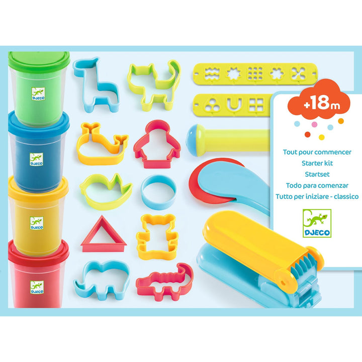 Djeco | Introduction to Dough | Boetseerklei | 17 accessoires | 18 mnd+ - Kleine Eland