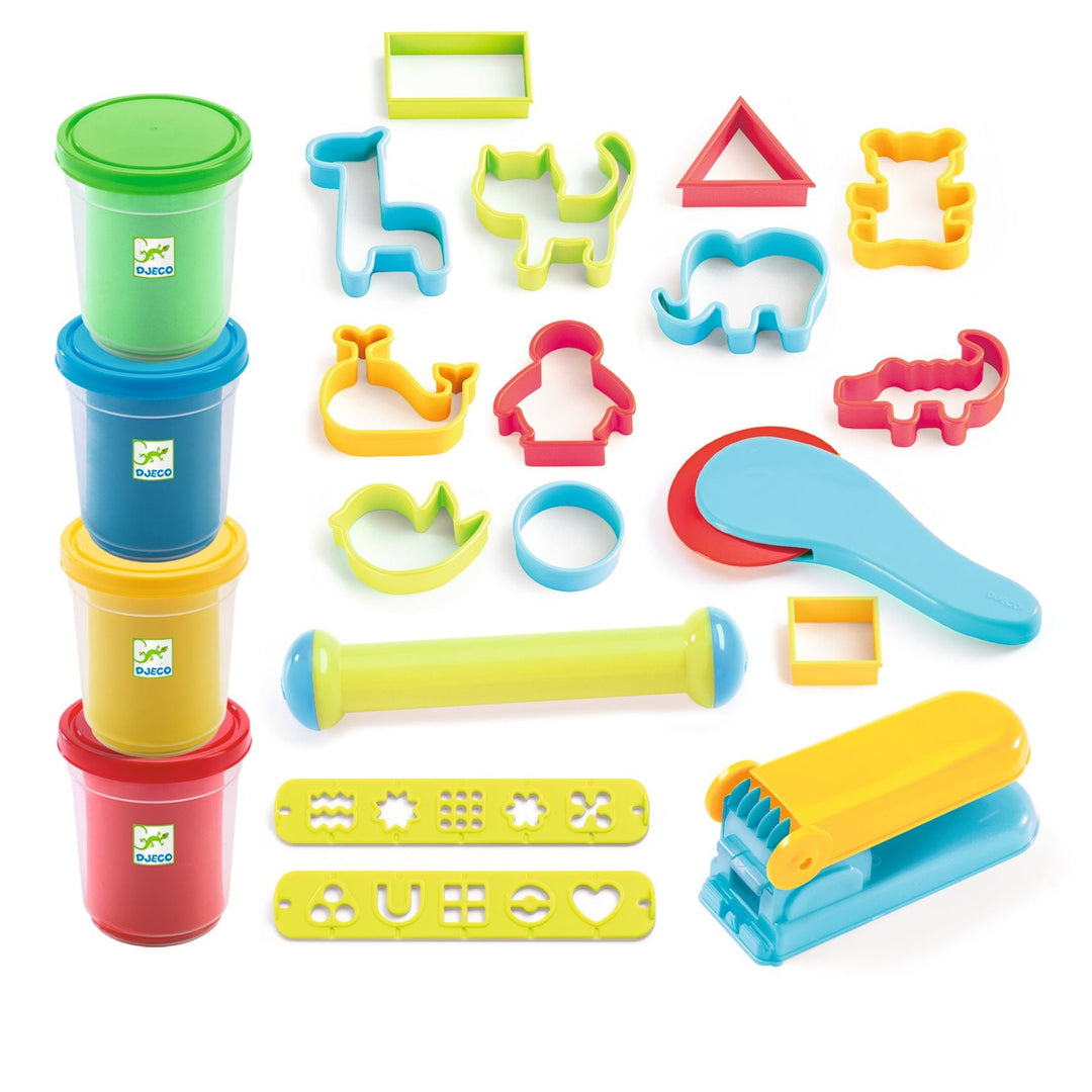 Djeco | Introduction to Dough | Boetseerklei | 17 accessoires | 18 mnd+ - Kleine Eland
