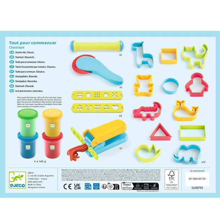 Djeco | Introduction to Dough | Boetseerklei | 17 accessoires | 18 mnd+ - Kleine Eland