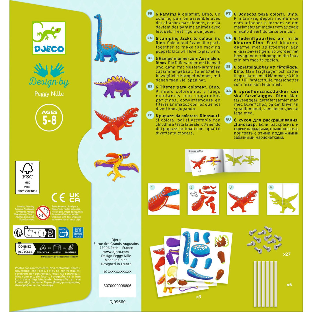 Djeco | Jumping Jacks | Dinos | Dinosauruspoppen | 5-8 jaar - Kleine Eland