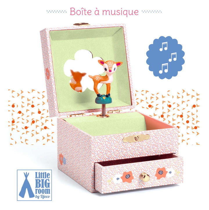 Djeco | Juwelendoos Wood Fawn | Mozart | 4+ - Kleine Eland