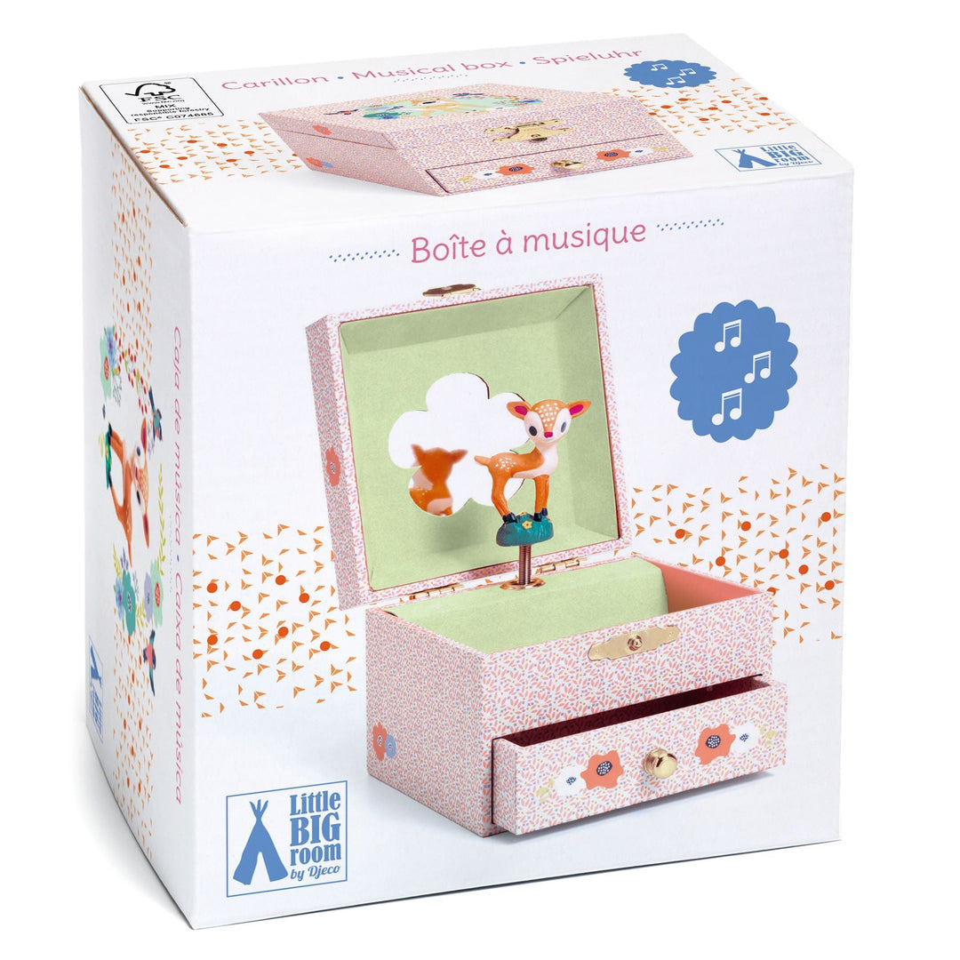 Djeco | Juwelendoos Wood Fawn | Mozart | 4+ - Kleine Eland
