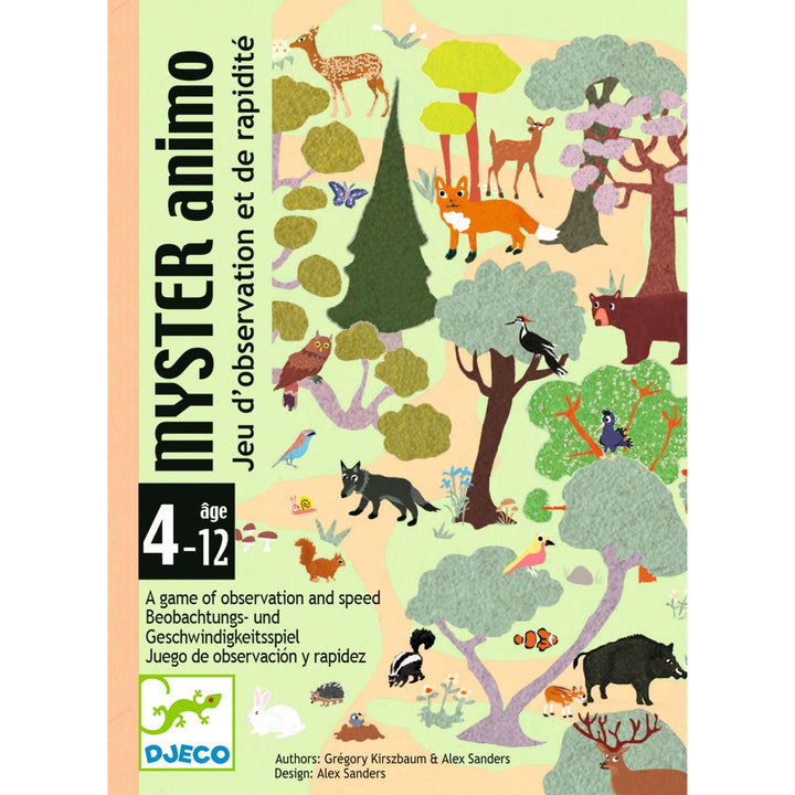 Djeco | Kaartspel | Observatie - en Snelheidsspel | Myster Animo | 54 delig | 4 - 12 jaar - Kleine Eland