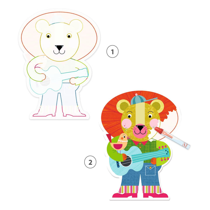 Djeco | Kleuren met Water | Animalo - Len | +18 mnd - Kleine Eland