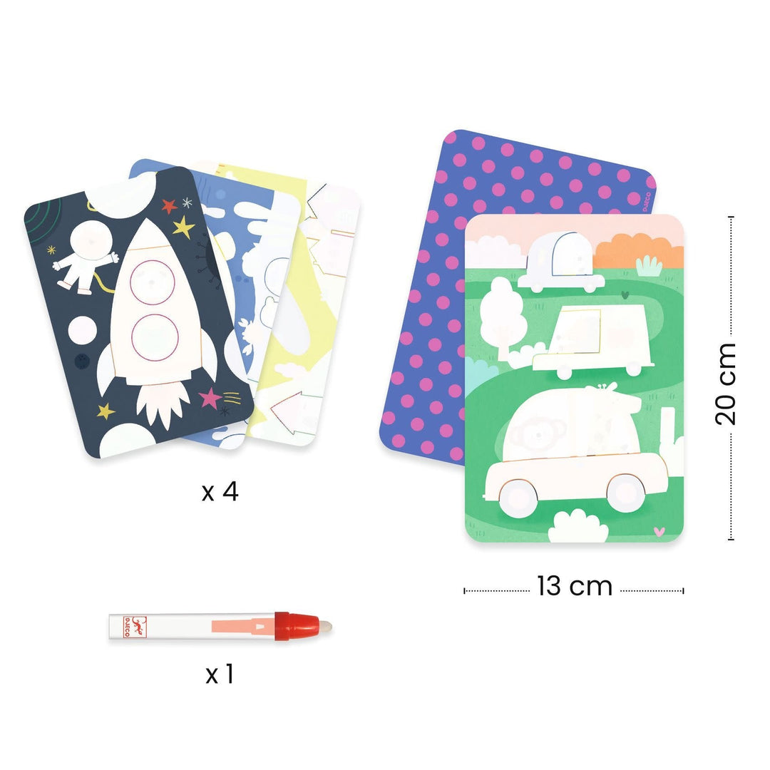Djeco | Kleuren met Water | Onderweg | +18 mnd - Kleine Eland