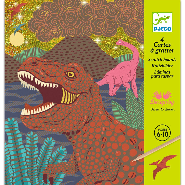 Djeco | Kraskaarten | When Dinosaurs Reigned | Goud | 6-10 jaar - Kleine Eland