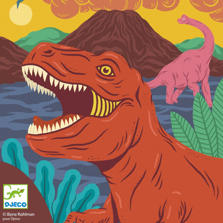 Djeco | Kraskaarten | When Dinosaurs Reigned | Goud | 6-10 jaar - Kleine Eland