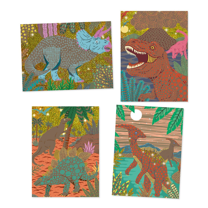 Djeco | Kraskaarten | When Dinosaurs Reigned | Goud | 6-10 jaar - Kleine Eland