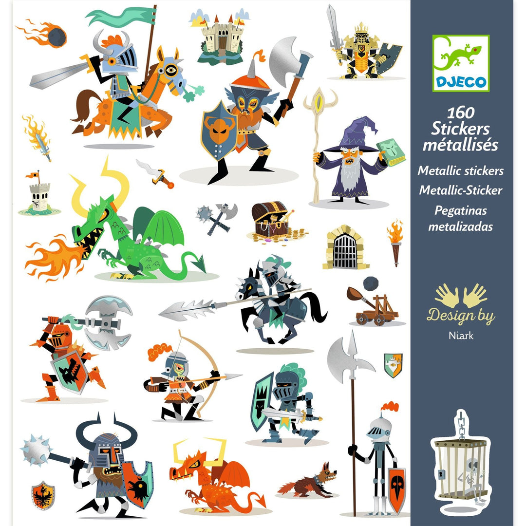 Djeco | Les Petits Cadeaux des Grands | Stickervellen Ridders | 4+ - Kleine Eland