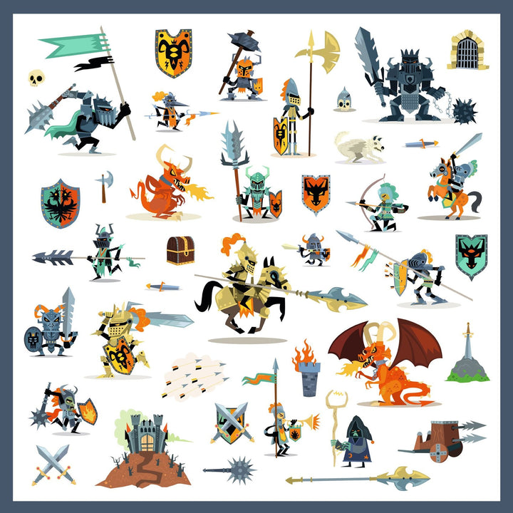 Djeco | Les Petits Cadeaux des Grands | Stickervellen Ridders | 4+ - Kleine Eland