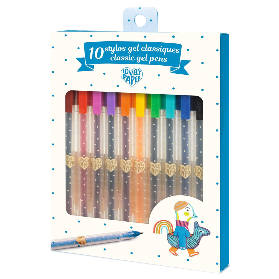 Djeco | Lovely Paper | 10 Klassieke Gelpennen | 6+ - Kleine Eland