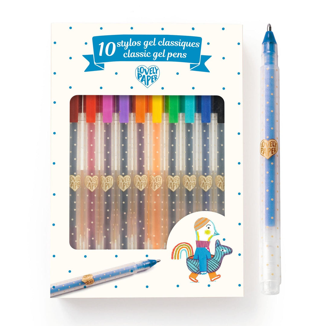 Djeco | Lovely Paper | 10 Klassieke Gelpennen | 6+ - Kleine Eland