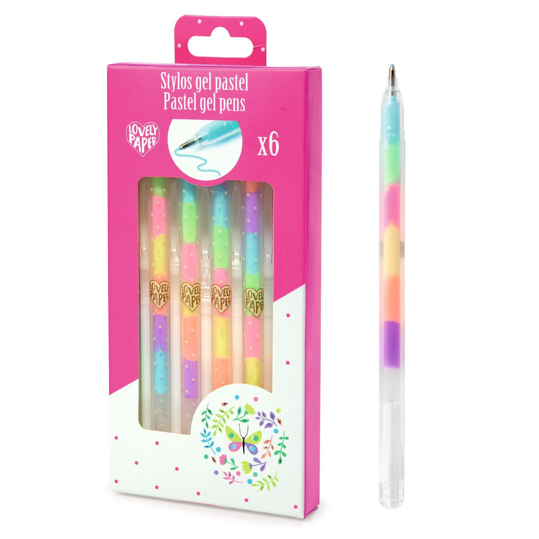 Djeco | Lovely Paper | 6 Regenboog Gelpennen | 6+ - Kleine Eland