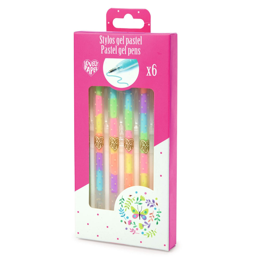 Djeco | Lovely Paper | 6 Regenboog Gelpennen | 6+ - Kleine Eland