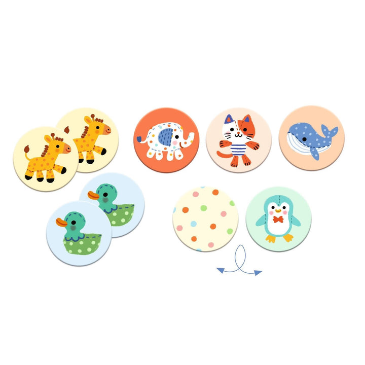 Djeco | Memo | Stuffed Animals | 30 stuks | 3+ - Kleine Eland
