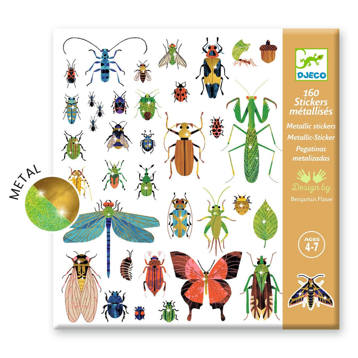 Djeco | Metallic Stickers | Microkosmos | 160 delig | 4+ - Kleine Eland