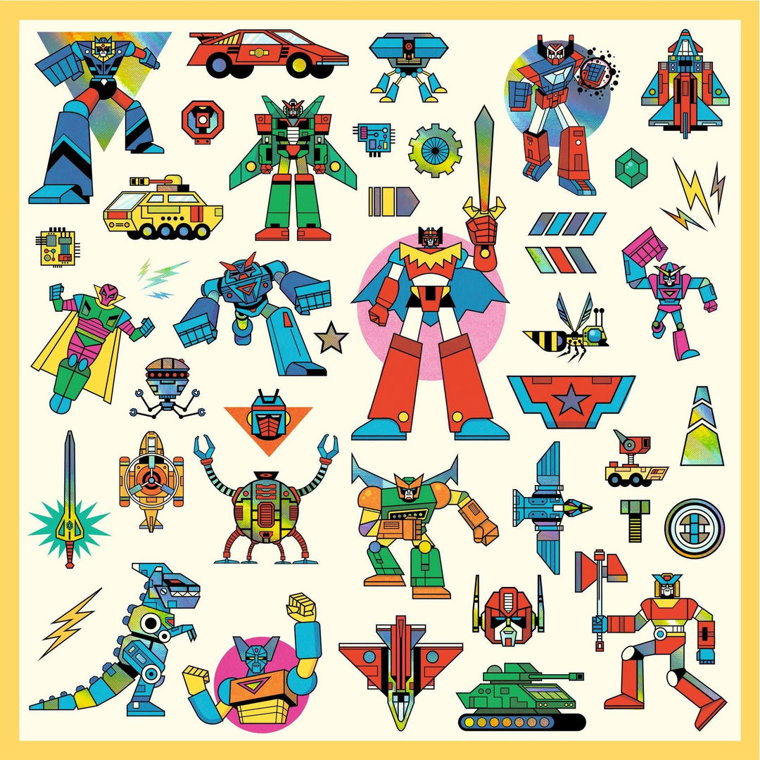 Djeco | Metallic Stickers | Robots | 160 delig | 4+ - Kleine Eland