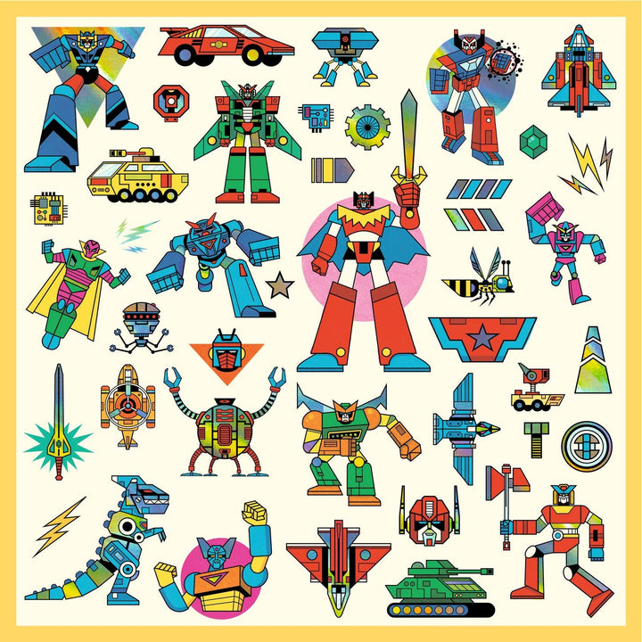 Djeco | Metallic Stickers | Robots | 160 delig | 4+ - Kleine Eland