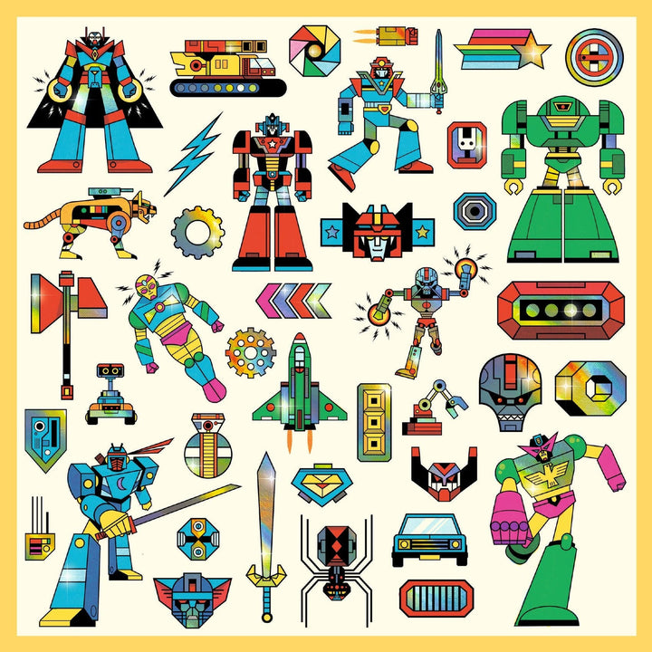 Djeco | Metallic Stickers | Robots | 160 delig | 4+ - Kleine Eland