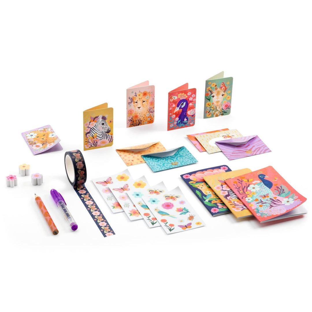 Djeco | Mini Schrijfwarenset | Kendra Box | Savanne - Kleine Eland
