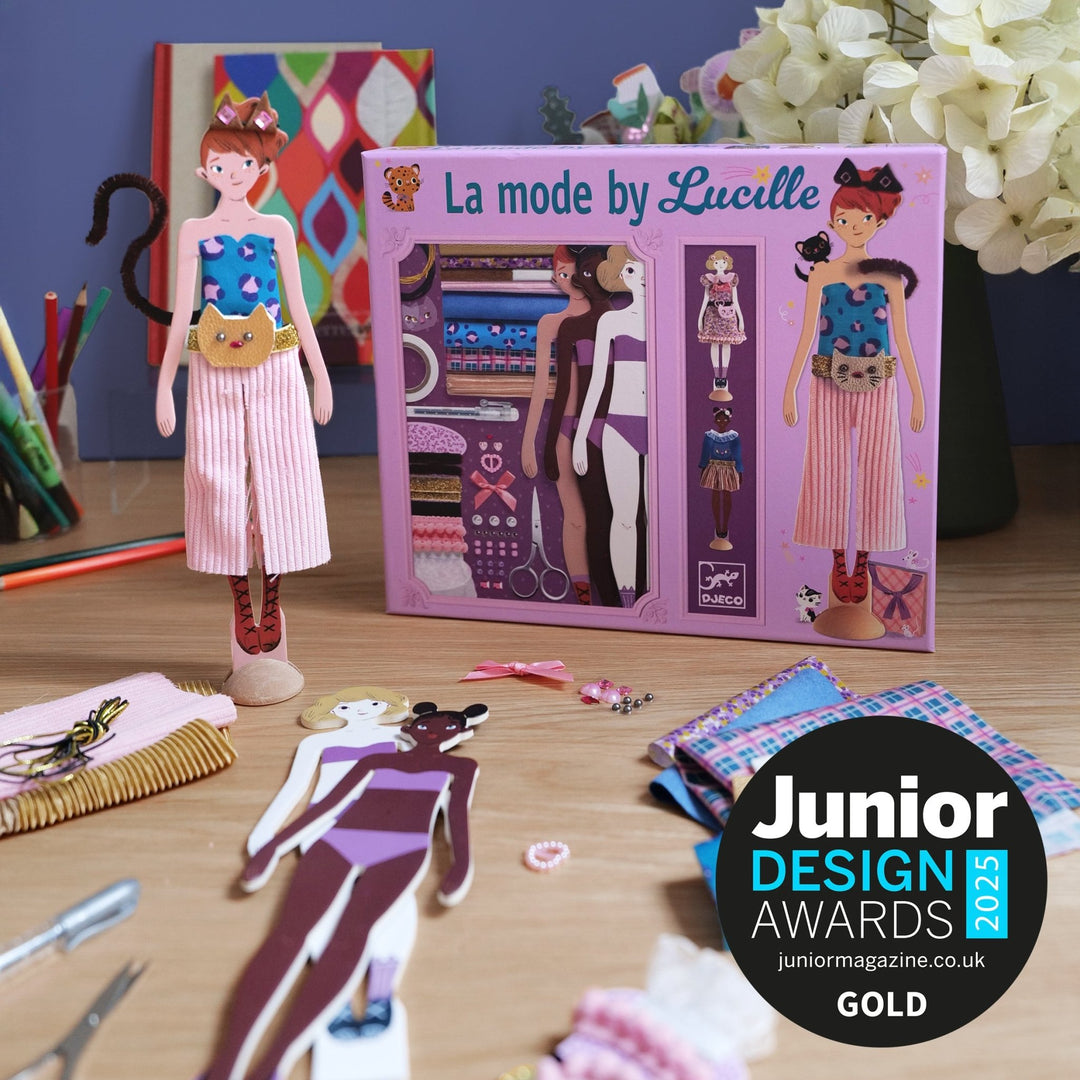 Djeco | Mode by Caroline | Modebox met echte stof | 7-12 jaar - Kleine Eland
