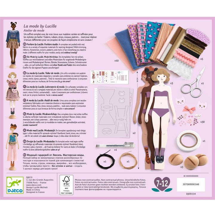 Djeco | Mode by Lucille | Modebox met echte stof | 7-12 jaar - Kleine Eland