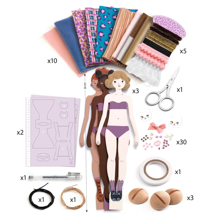 Djeco | Mode by Lucille | Modebox met echte stof | 7-12 jaar - Kleine Eland