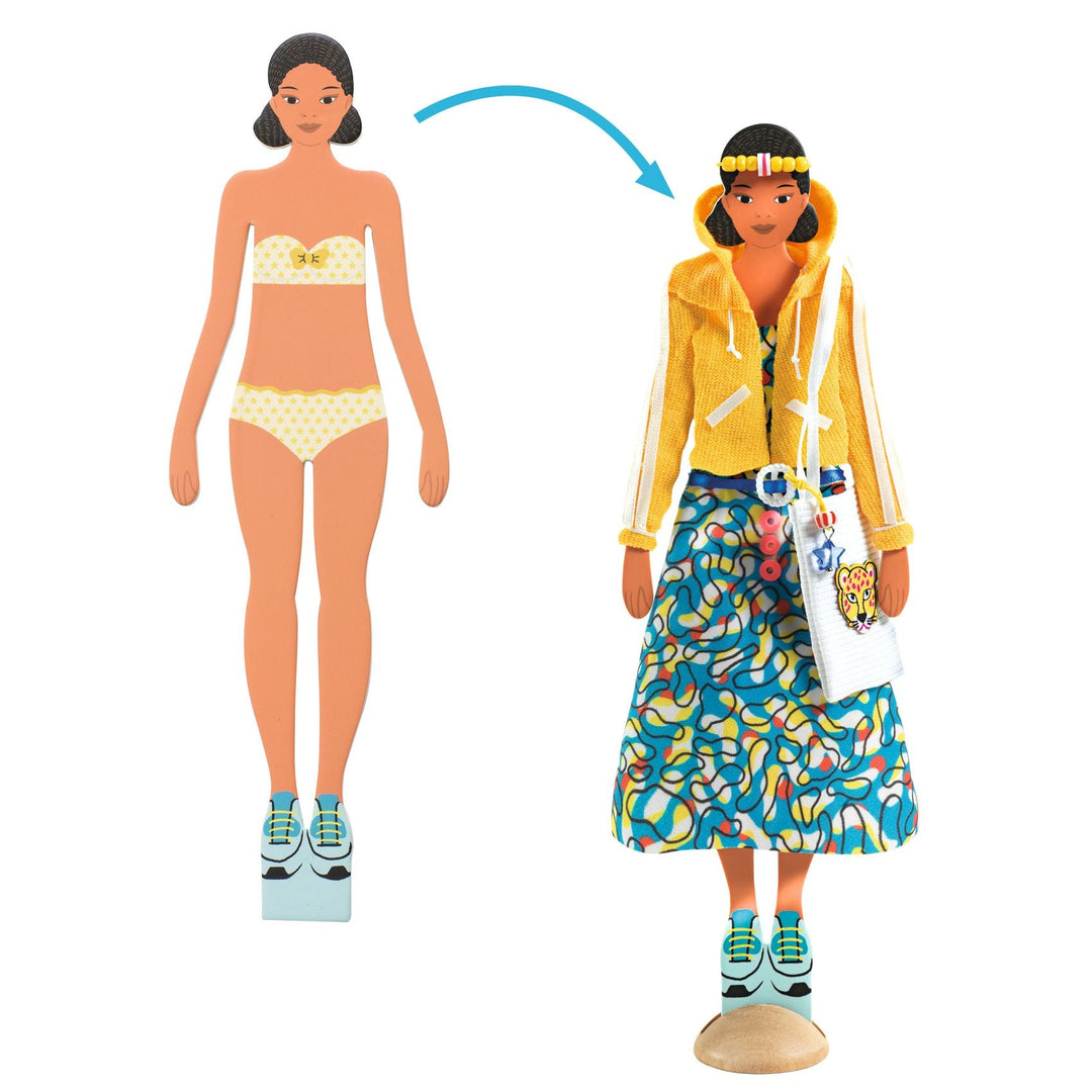 Djeco | Mode by Magali | Modebox met echte stof | 7-12 jaar - Kleine Eland