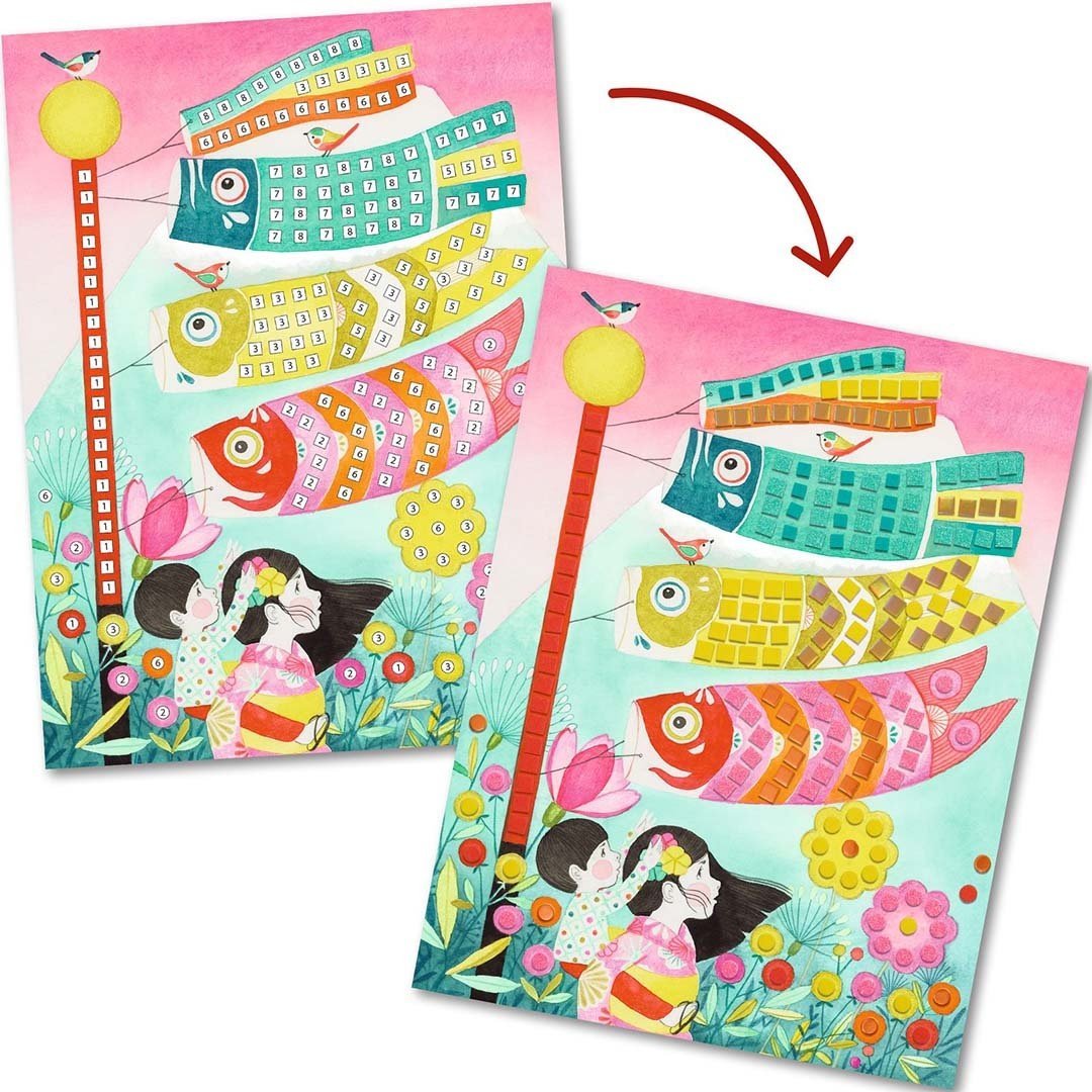 Djeco | Mozaiek | Art by Number | Kyoto | 5 - 8 jaar - Kleine Eland