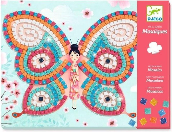 Djeco | Mozaïek | Kunst op Nummer | Glitter | Vlinders | 5-8 jaar - Kleine Eland