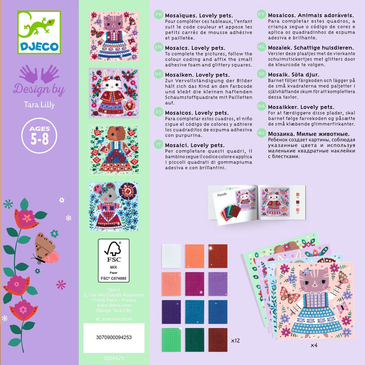 Djeco | Mozaïek | Lovely Pets | Art by Number | 5-8 jaar - Kleine Eland