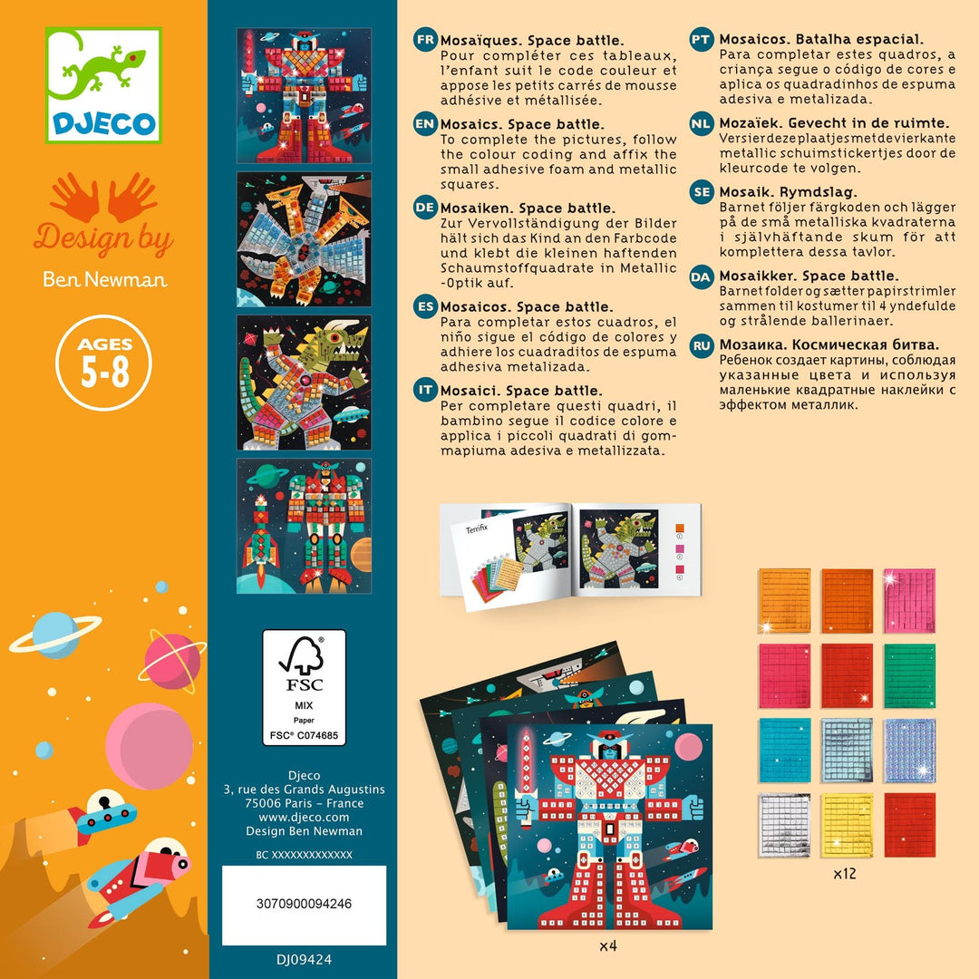 Djeco | Mozaïek | Space Battle | Art by Number | 7-12 jaar - Kleine Eland