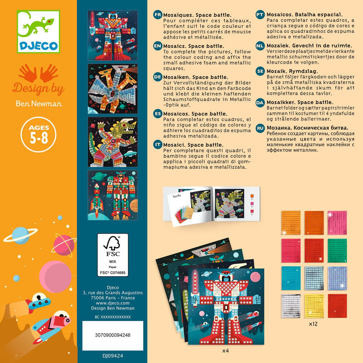 Djeco | Mozaïek | Space Battle | Art by Number | 7-12 jaar - Kleine Eland