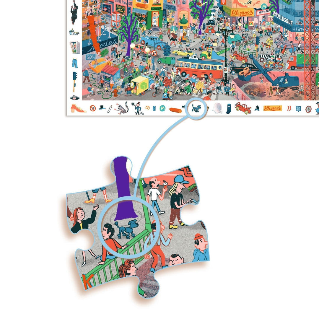 Djeco | Observation Puzzle | De stad | 200 stukjes | 6+ - Kleine Eland
