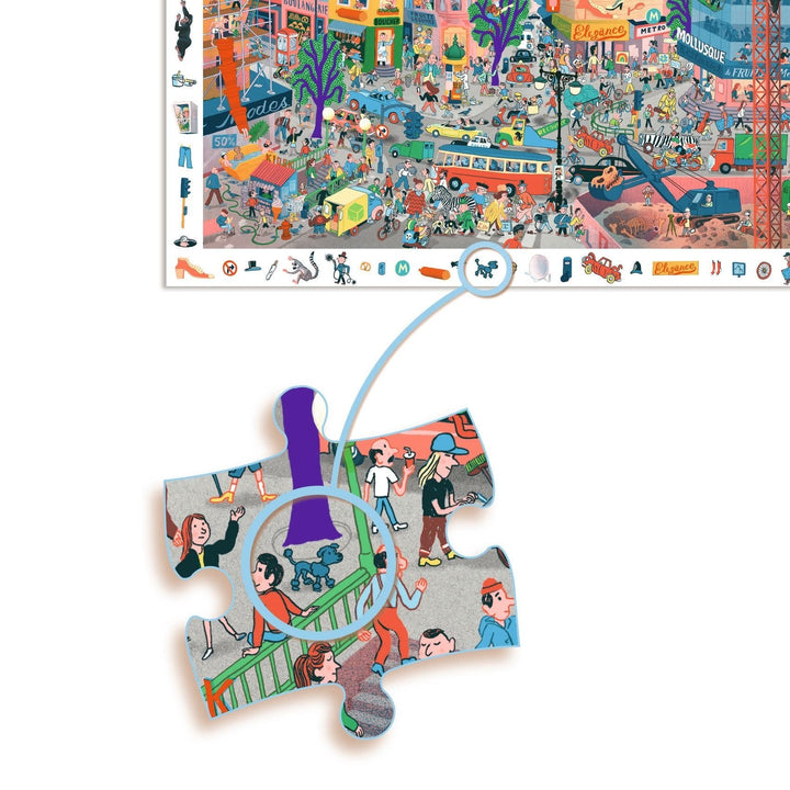 Djeco | Observation Puzzle | De stad | 200 stukjes | 6+ - Kleine Eland