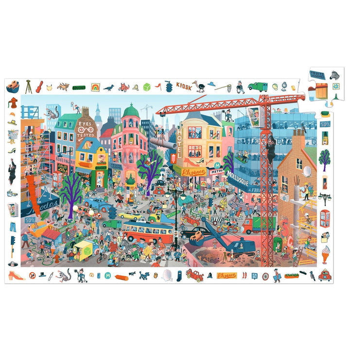Djeco | Observation Puzzle | De stad | 200 stukjes | 6+ - Kleine Eland