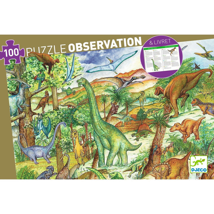 Djeco | Observation Puzzle | Dinosaurs | 100 stukjes | 5+ - Kleine Eland