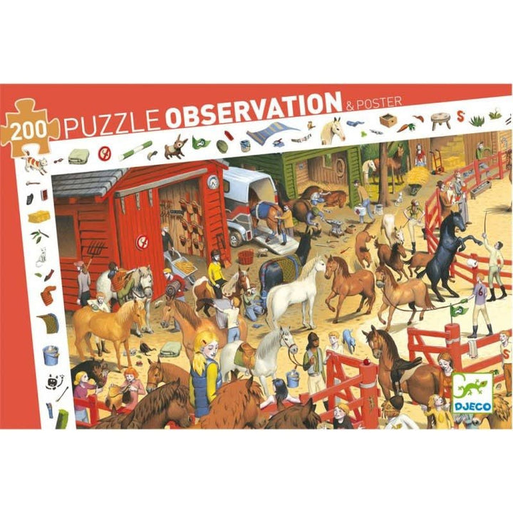 Djeco | Observation Puzzle | Horse - Riding | 200 stukjes | 6+ - Kleine Eland